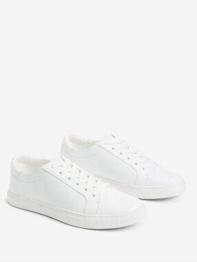 Kenneth Cole White Low-Top Lace-Up Sneakers